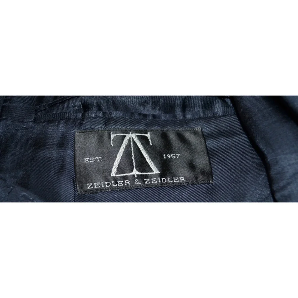 Zeidler and‎ Zeidler Navy Pin Strip Men's Suit Jacket Sports Coat Double 42R